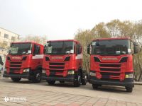 依旧是V8动力，马力升级到650，悄然登陆国内的斯堪尼亚全新一代R系消防车底盘实拍