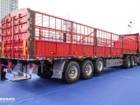 符合新国标的锣响仓栅挂车实拍,自重才5.8吨,还有车桥提升功能