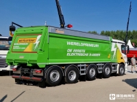 电动卡车也能魔改五轴自卸？轻松承载30吨，奔驰eActros 400 10x2工程自卸车实拍