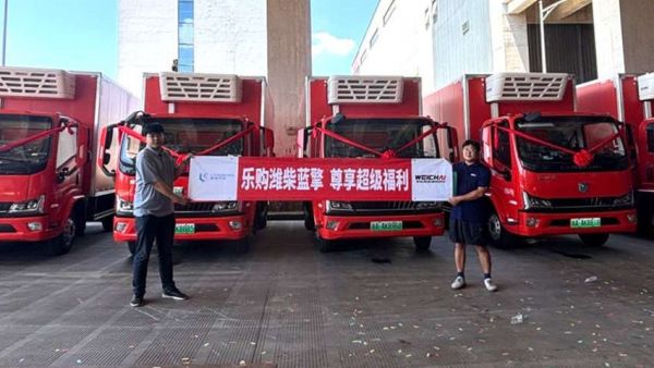 实力交付！潍柴蓝擎EH新能源冷藏车赋能海南绿色冷链升级！