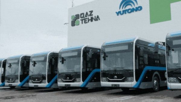 一带一路再上新!100辆宇通双源无轨电车批量交付哈萨克斯坦